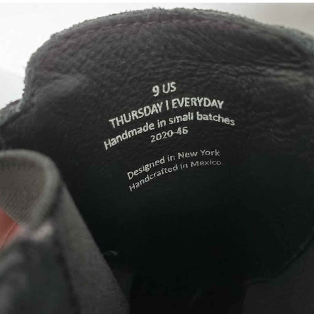 Thursday Knockout Black Matte Leather Boots Chelsea Rubber Lug Sole Moto Size 9 - Picture 9 of 12